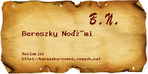 Bereszky Noémi névjegykártya